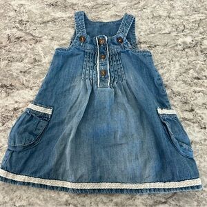 NEXT Blue Denim Dress with Lace Trim girls size 24M